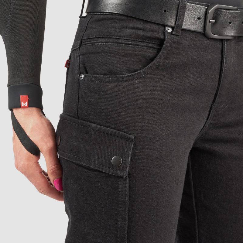 Jeansy motocyklowe Mila Cargo damskie