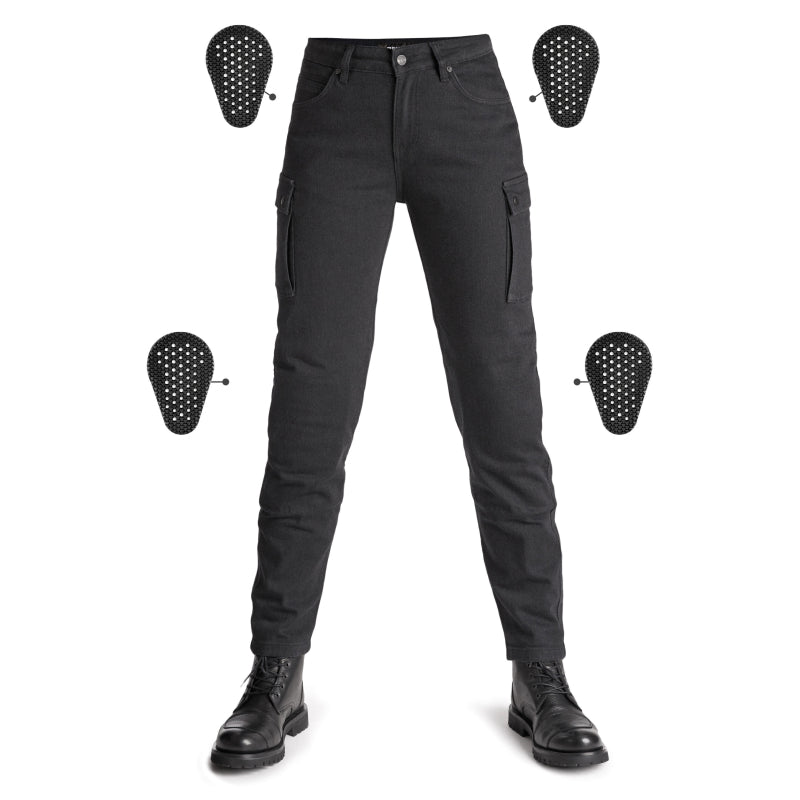 Jeansy motocyklowe Mila Cargo damskie