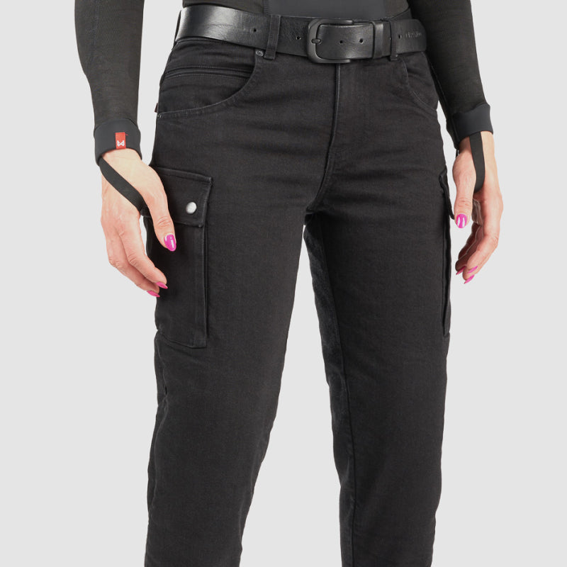 Jeansy motocyklowe Mila Cargo damskie