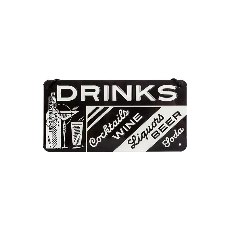 Zawieszka blaszana na ścianę 10x20cm Drinks