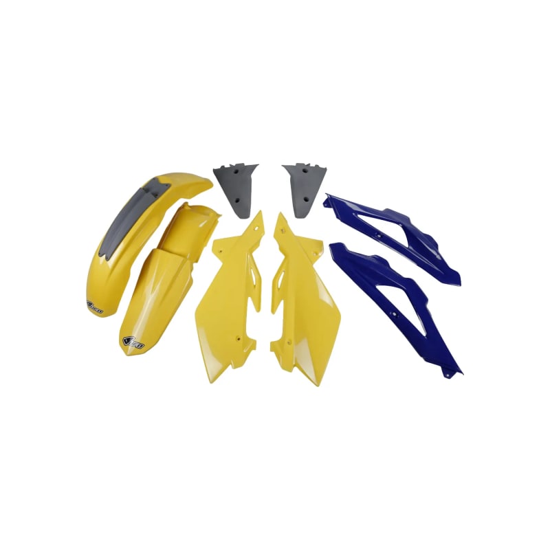 Komplet plastików UFO Husqvarna TC 125 250 05-07 żółty niebieski grafit