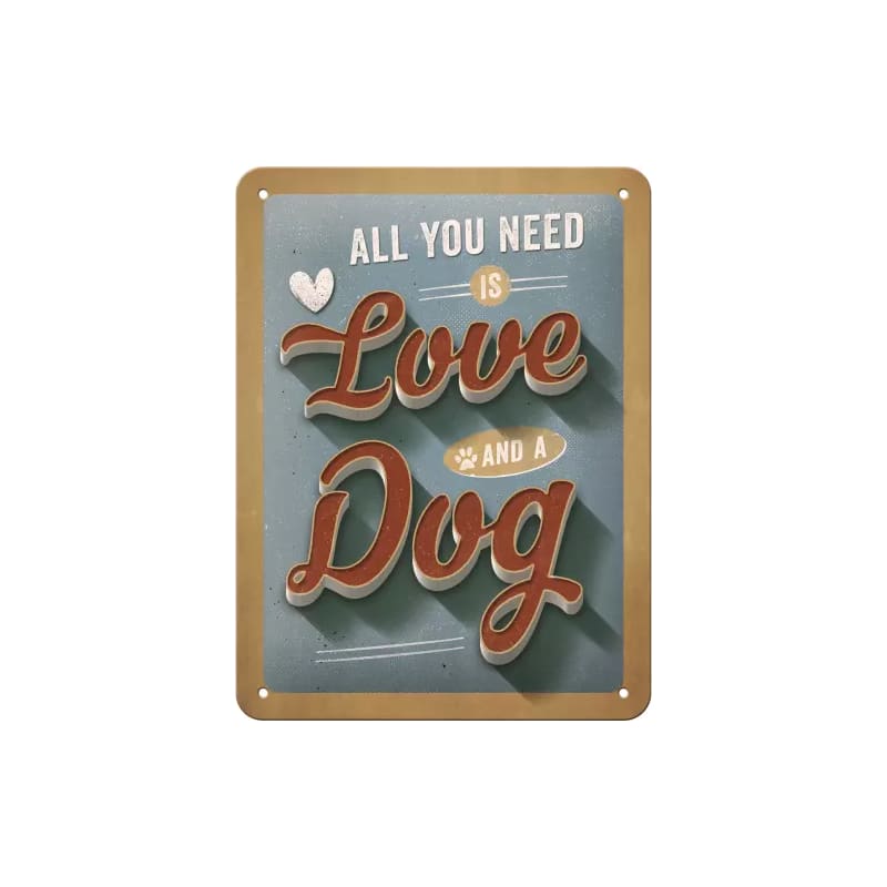 Plakat blaszany 15x20cm PfotenSchild Love Dog