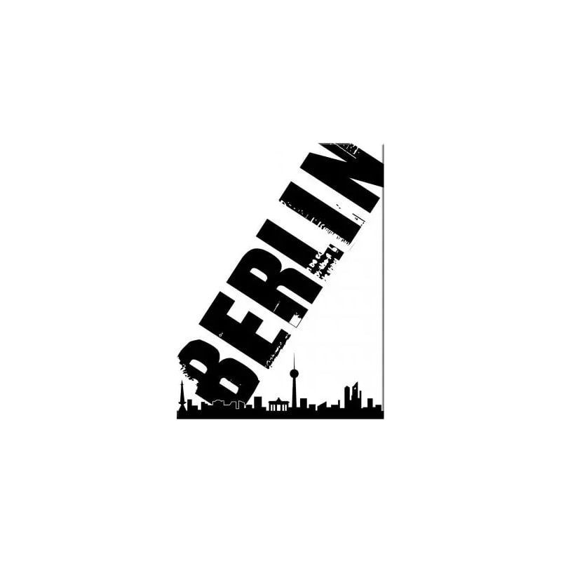 Magnes na lodówkę 6x8cm Berlin Skyline Schwarz