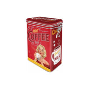 Puszka blaszana z klipsem Hot Coffee Now