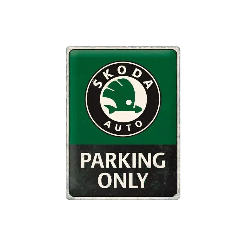 Plakat blaszany 30x40cm Skoda Parking Only