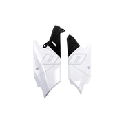 Komplet plastikowych osłon bocznych tylnych UFO Yamaha YZF 250 14-18 YZF 450 14-17 WRF 250 15-19 WRF 450 16-18 białe