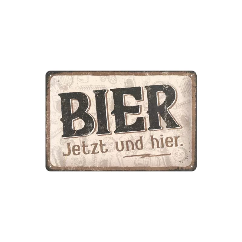 Plakat blaszany 20x30cm Bier jetzt und hier