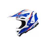 Kask motocyklowy Cross Enduro UFO Diamond biały czerwony niebieski L