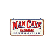 Zawieszka blaszana na ścianę 10x20cm Man Cave Warning