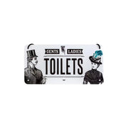 Zawieszka blaszana na ścianę 10x20cm Toilet
