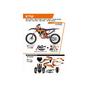 Komplet plastików i oklein UFO Stokes + tablica przód i osłony amortyzatorów KTM SX SXF 125 150 250 350 450 19-22 czarny
