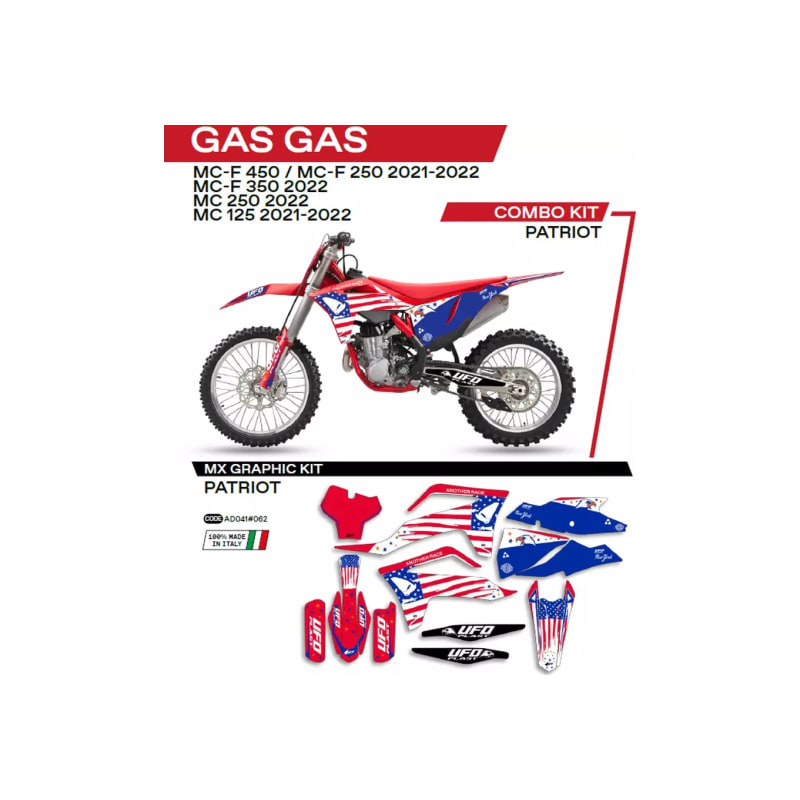 Okleina motocyklowa UFO Patriot GAS GAS MC 125 21-22 MC 250 22 MCF 250 350 450 21-22 czerwony