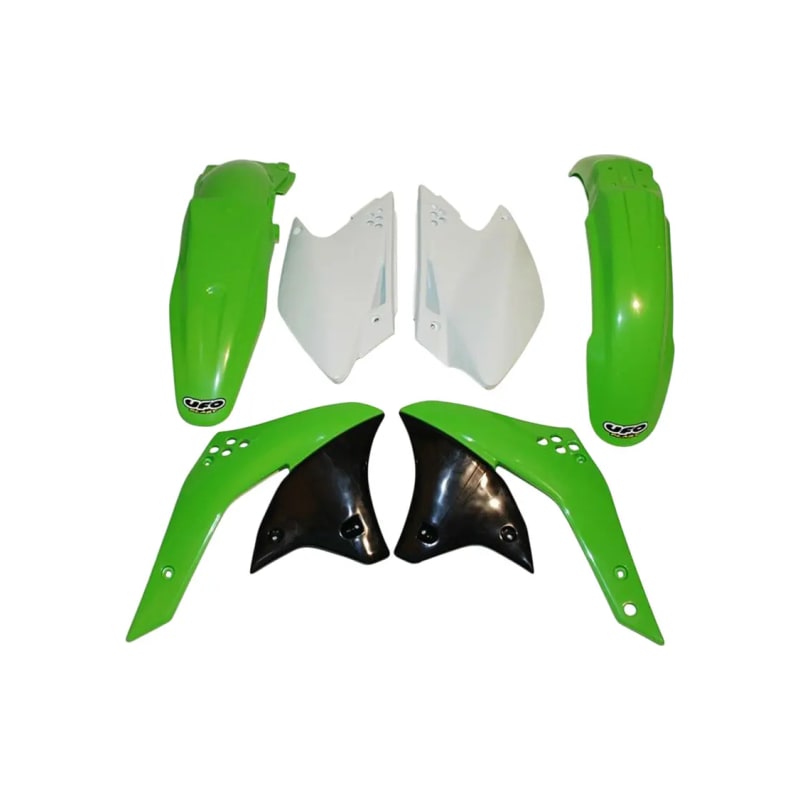 Komplet plastików UFO Kawasaki KXF 250 zielony biały