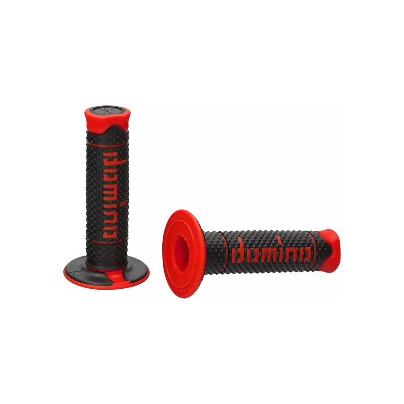Manetki kierownicy Domino A260 enduro cross czarny czerwony zamknięte