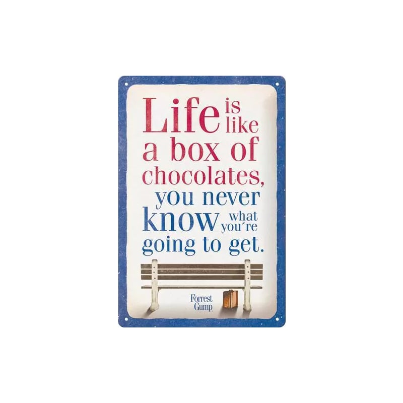 Plakat blaszany 20x30cm Forrest Gump Chocolate