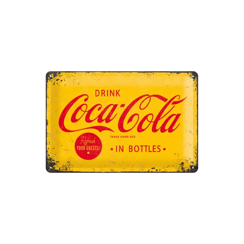 Plakat blaszany 20x30cm Coca-Cola Yellow