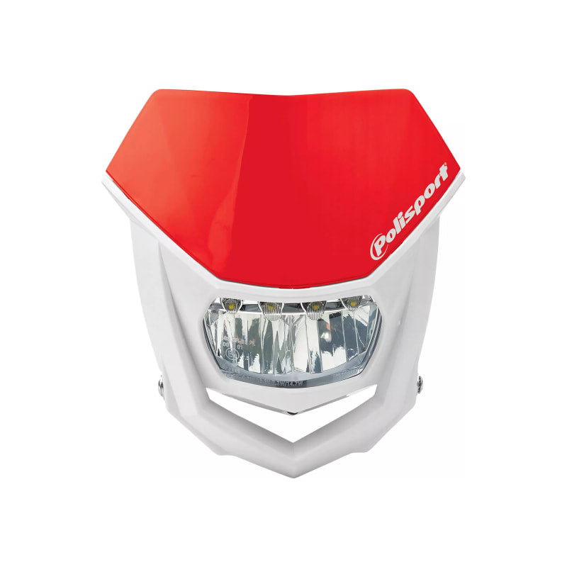 Lampa owiewka przód Polisport LED biało-czerwona