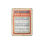 Plakat blaszany 15x20cm My Garage My Rules