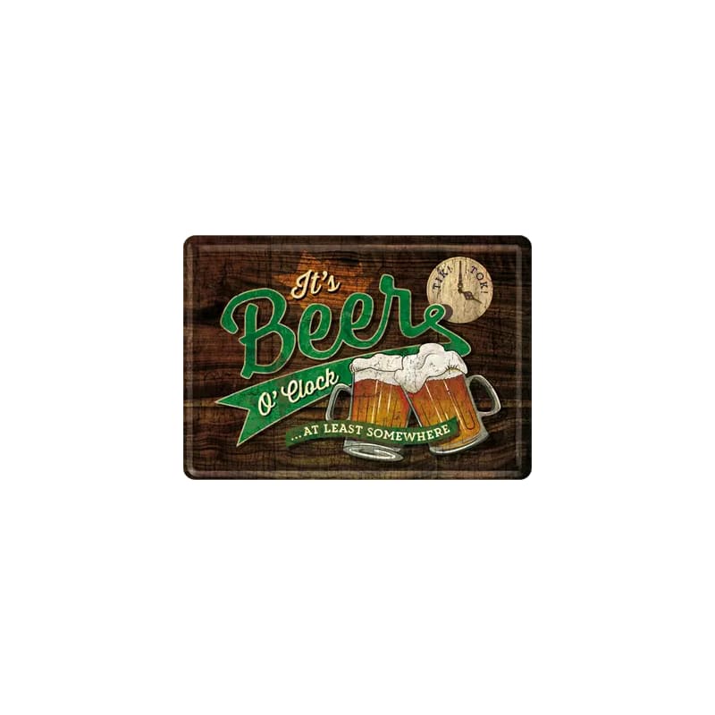 Pocztówka blaszana 14x10cm Beer O`Clock