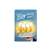 Pocztówka blaszana 14x10cm Bier schmeckt