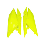 Komplet plastikowych osłon bocznych tylnych UFO Suzuki RMZ 250 19-20 RMZ 450 18-20 żółty Fluo