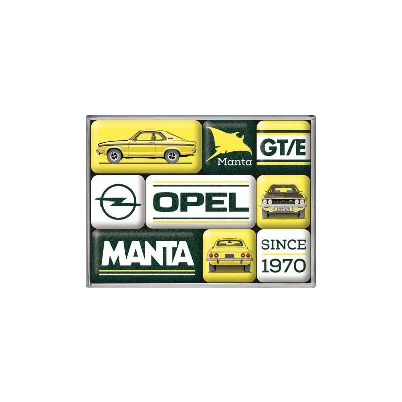 Magnesy na lodówkę zestaw 9szt. Opel Manta