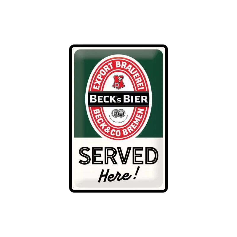 Plakat blaszany 20x30cm Becks-Served Here