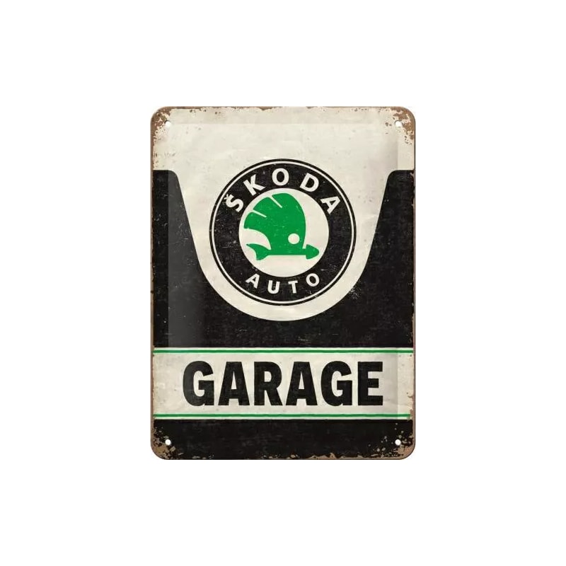 Plakat blaszany 15x20cm Skoda Garage