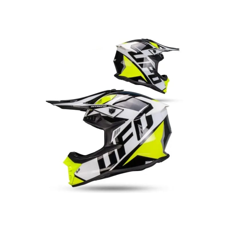 Kask motocyklowy cross enduro UFO Interpid biały/czarny M
