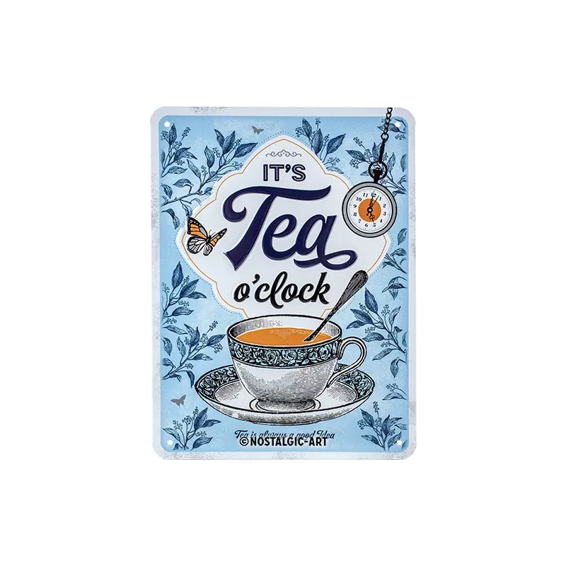 Plakat blaszany 15x20cm It`s Tea O`Clock