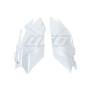 Komplet plastikowych osłon bocznych tylnych UFO Honda CRF 250R 11-13 CRF 450R 09-12 białe
