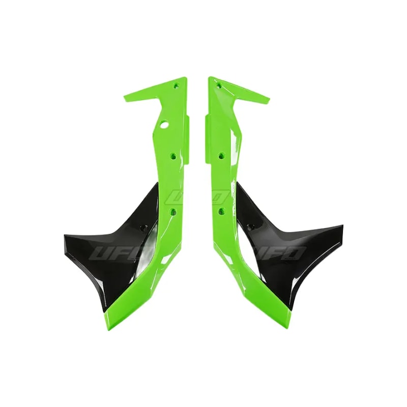 Osłony chłodnicy UFO Kawasaki KXF 250 17-20 OEM 17-18 i 20 zielona czarna