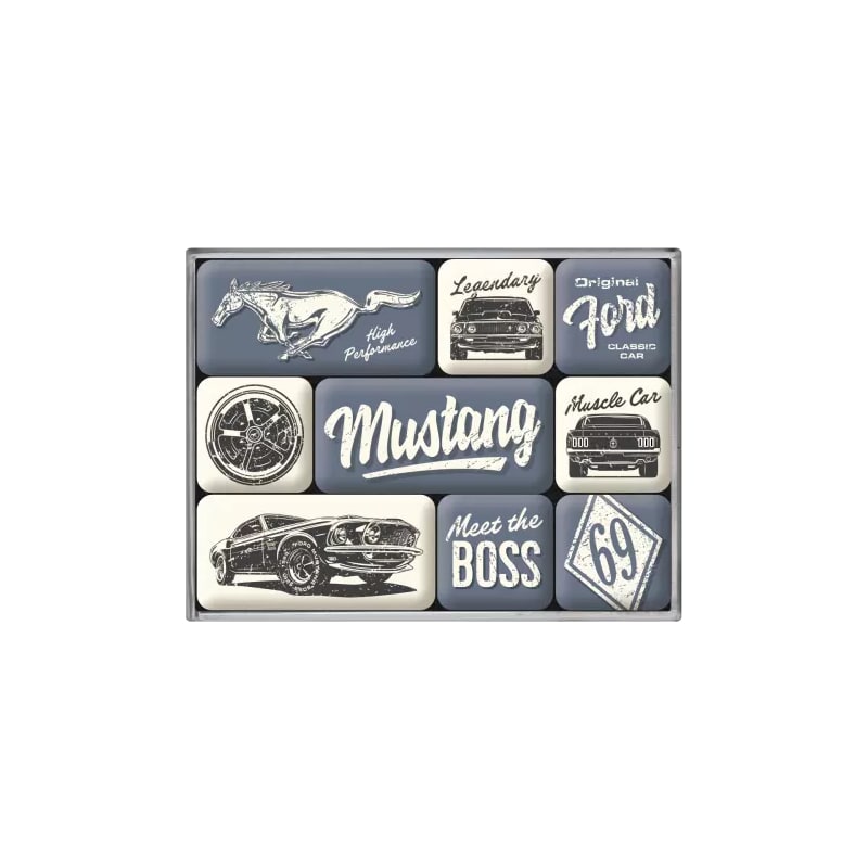 Magnesy na lodówkę zestaw 9szt. Ford Mustang Boss