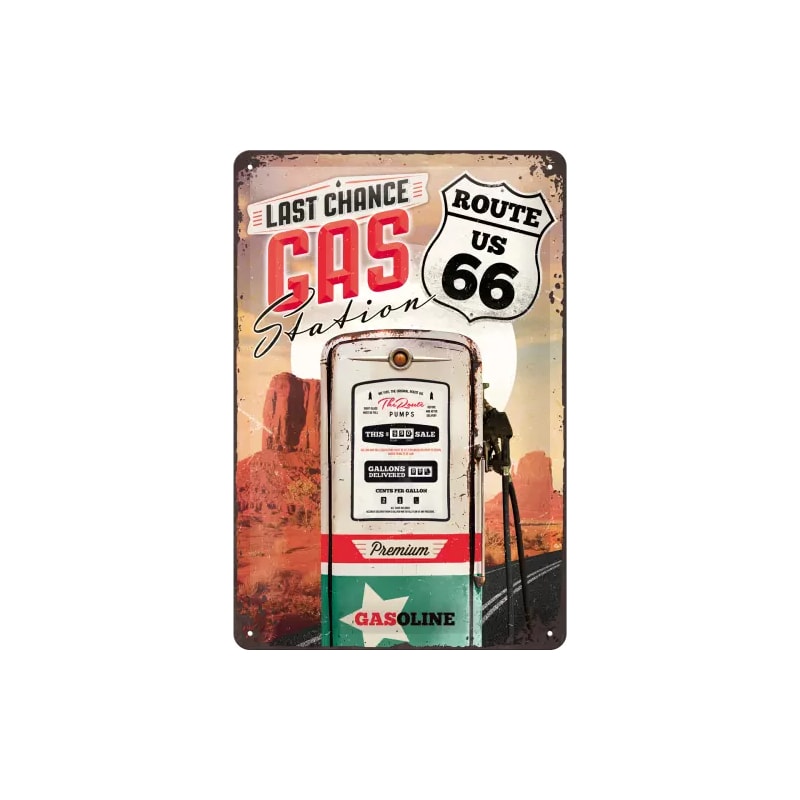 Plakat blaszany 20x30cm Route 66 Gas Stat