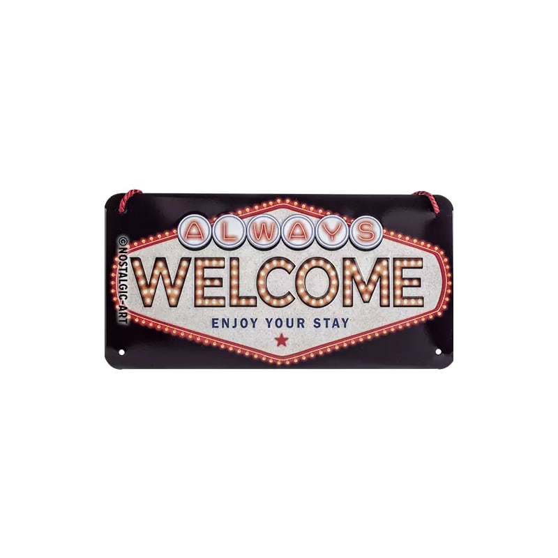 Zawieszka blaszana na ścianę 10x20cm Welcome