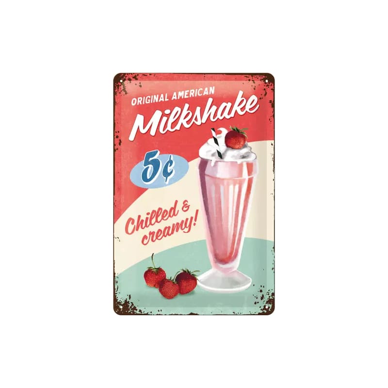 Plakat blaszany 20x30cm Milkshake