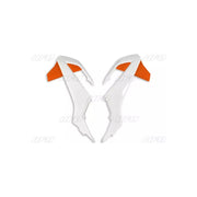 Osłony chłodnicy UFO KTM SX 65 16-22 OEM 19-20 białe pomarańczowe