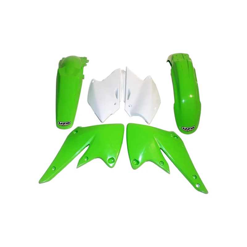 Komplet plastików UFO Kawasaki KXF 250 04-05 zielony biały
