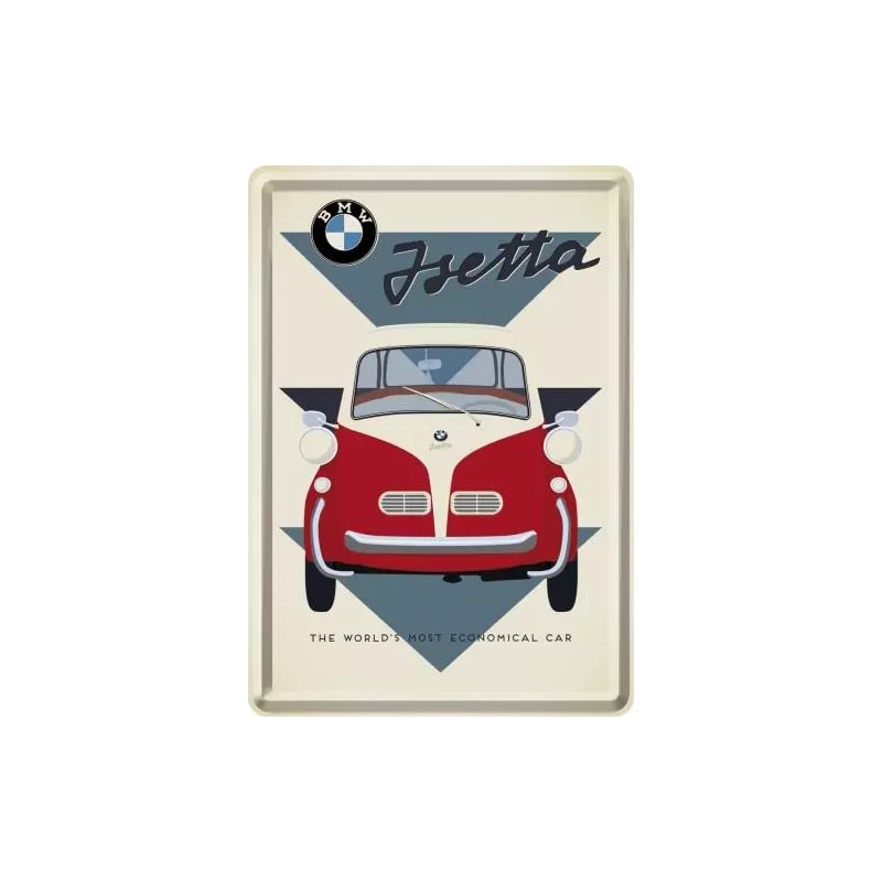 Pocztówka blaszana 14x10cm BMW-Isetta