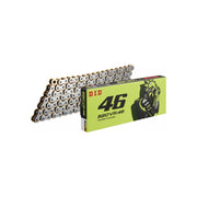 Łańcuch napędowy DID 525 VR46 110 X-Ring S&G otwarty z zakuwką srebrno-złoty