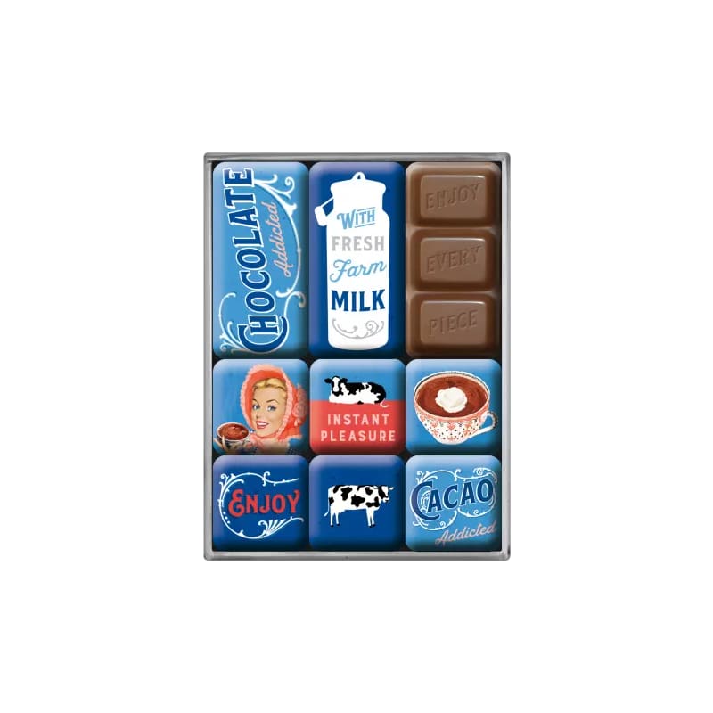 Magnesy na lodówkę zestaw 9szt. Chocolate Addicted