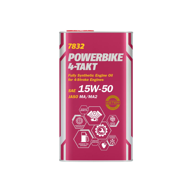 Olej silnikowy do motocykli Mannol 7832 4T Powerbike 15W-50 4L