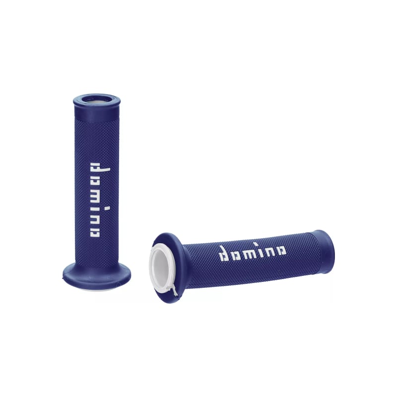 Manetki kierownicy Domino A010 Road Racing niebieski biały 22mm 125mm otwarte