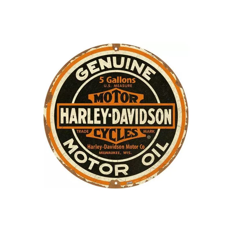 Tablica - plakat okrągły 35cm Harley Davidson Motor Oil