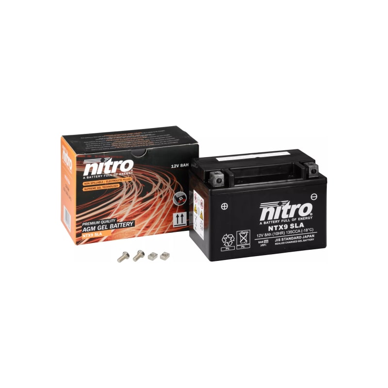 Akumulator żelowy Nitro NTX9 YTX9-BS SLA GEL AGM 12V 8 Ah
