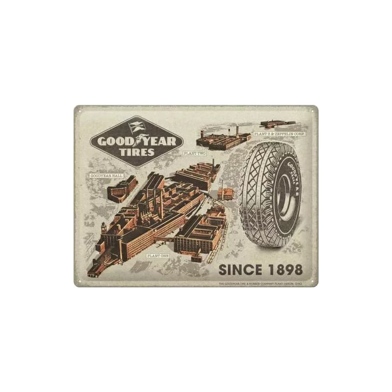 Plakat blaszany 30x40cm Goodyear Factories