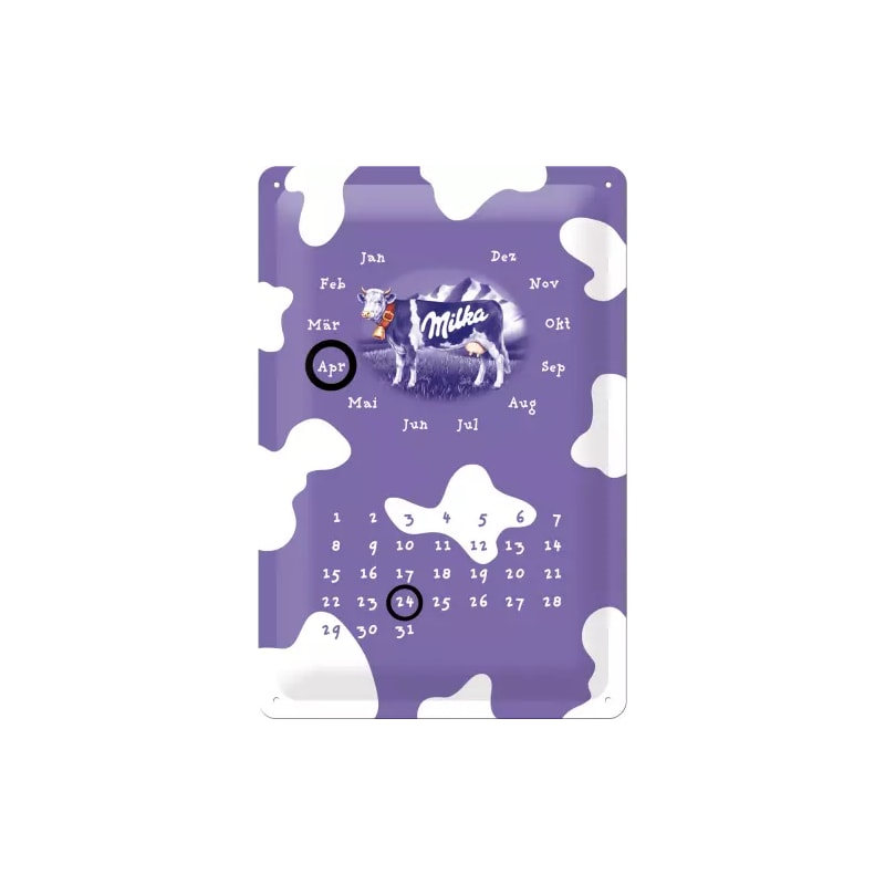 Metalowy kalendarz 20x30cm Milka