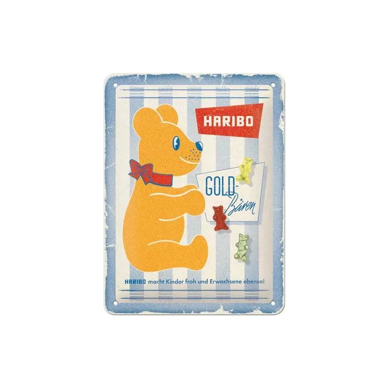 Plakat blaszany 15x20cm HARIBO Vintage Gold