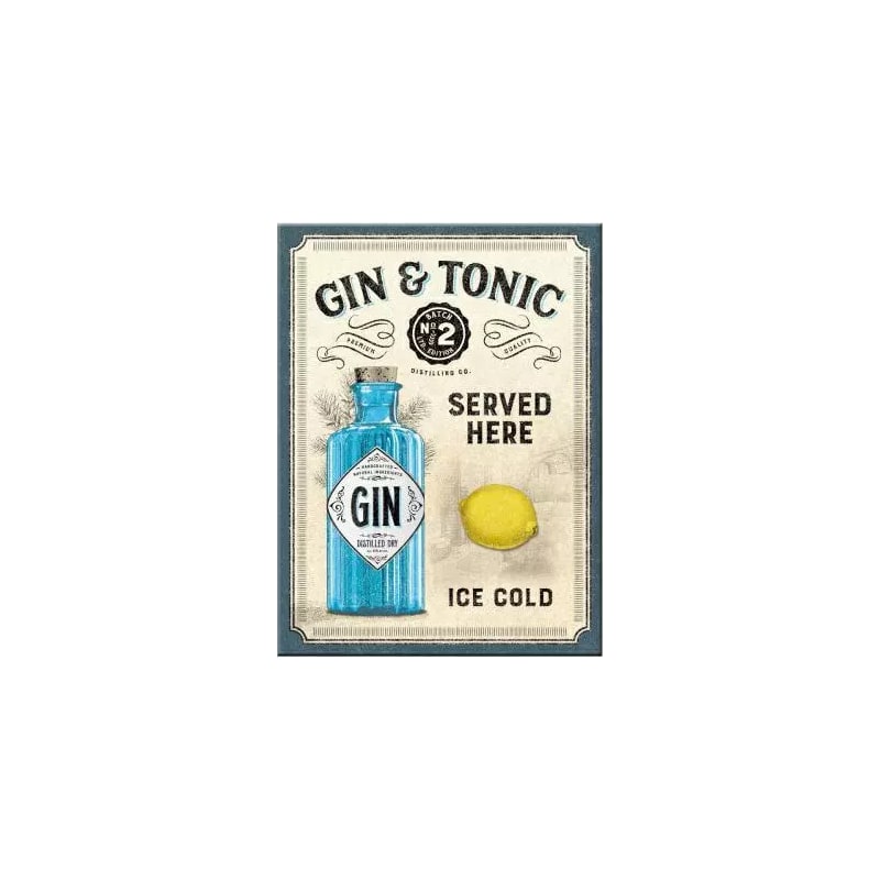 Magnes na lodówkę 6x8cm Gin & Tonic Served Here