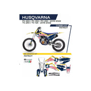 Okleina motocyklowa UFO Patriot Husqvarna TC 125 250 19-22 FC 250 350 450 19-22 biały niebieski OEM